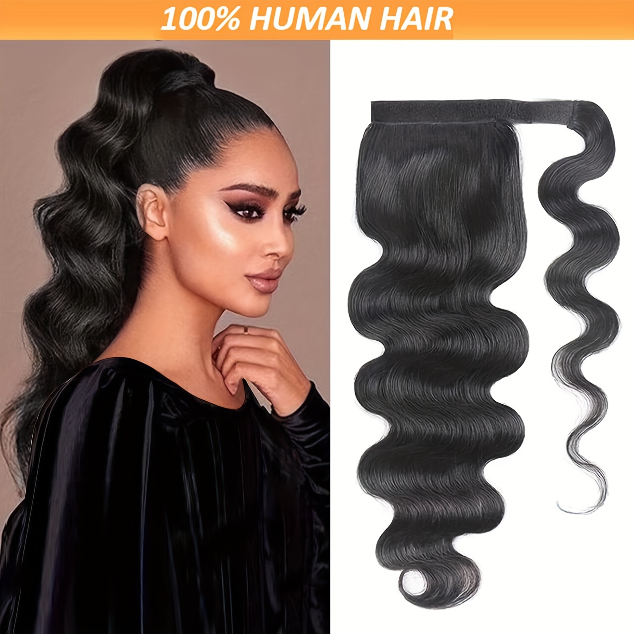 

Luxurious Body Wave Ponytail Extension For Women - Hair, Long Clip-in Wrap Around Style, &