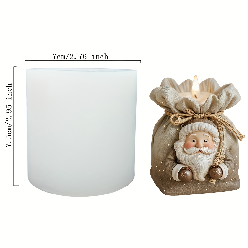 Santa Claus Bag Silicone Mold Candle Mold Suitable For Making Candles, Plaster, , Aromatherapy Craft Mold Suitable For Christmas And Thanksgiving Craft Tools