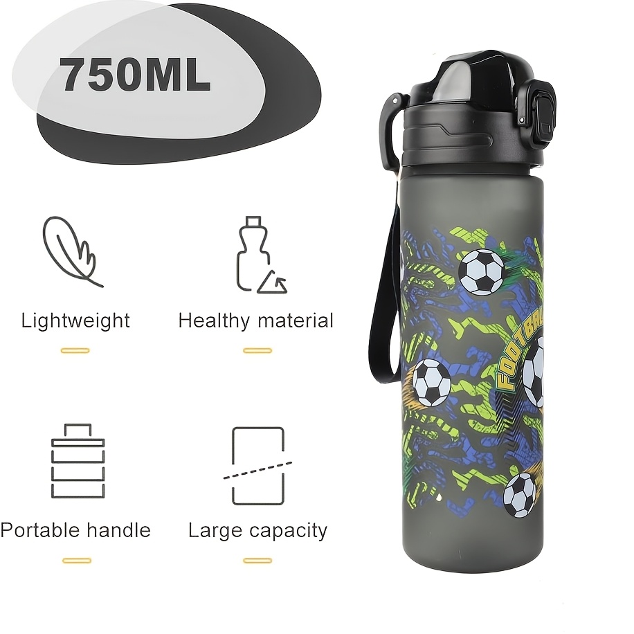 750ml Portable Sports Water Bottle With A Handle, Pop-up Lid, Lock , Direct Drinking, Lightweight, And Durable