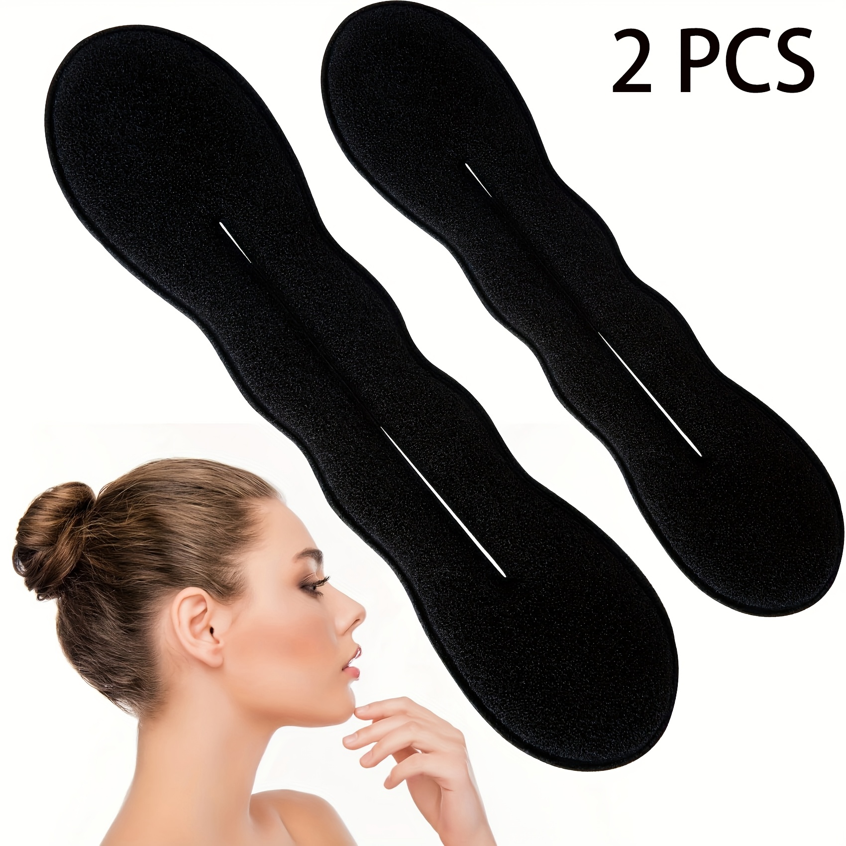 E-shop 2 Stück Schwarze Twist-Clips für Damen – Weiche, rutschfeste Haarklammern mit ergonomischem Design, Volumenverstärkende Haaraccessoires ohne ,