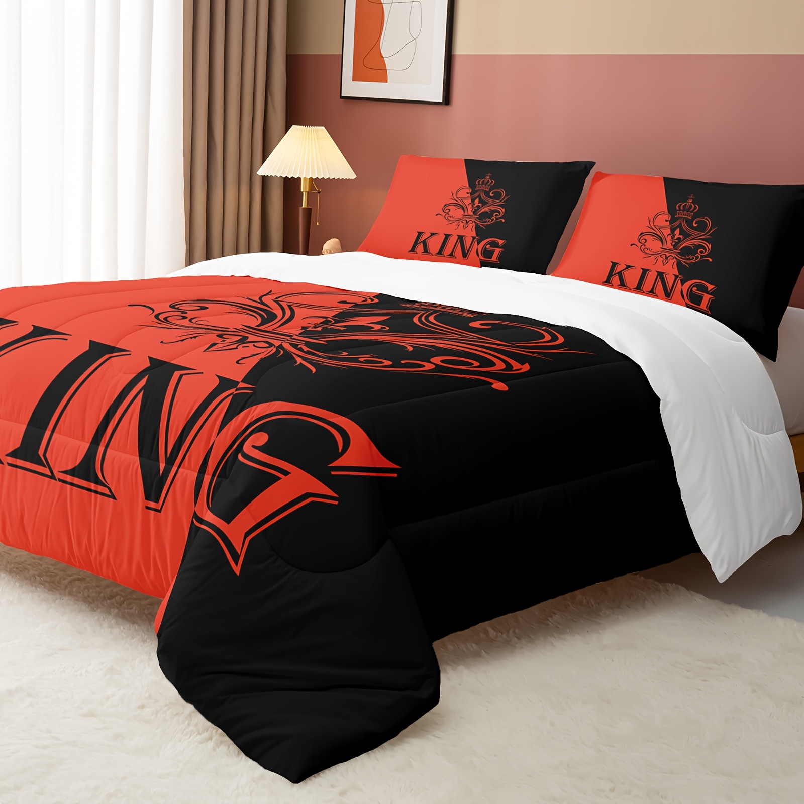 3pcs   comforter set queen size   comforter couple bedding for women husband wife mr mrs heart shape quilt with 2 pillowcases Product details 2