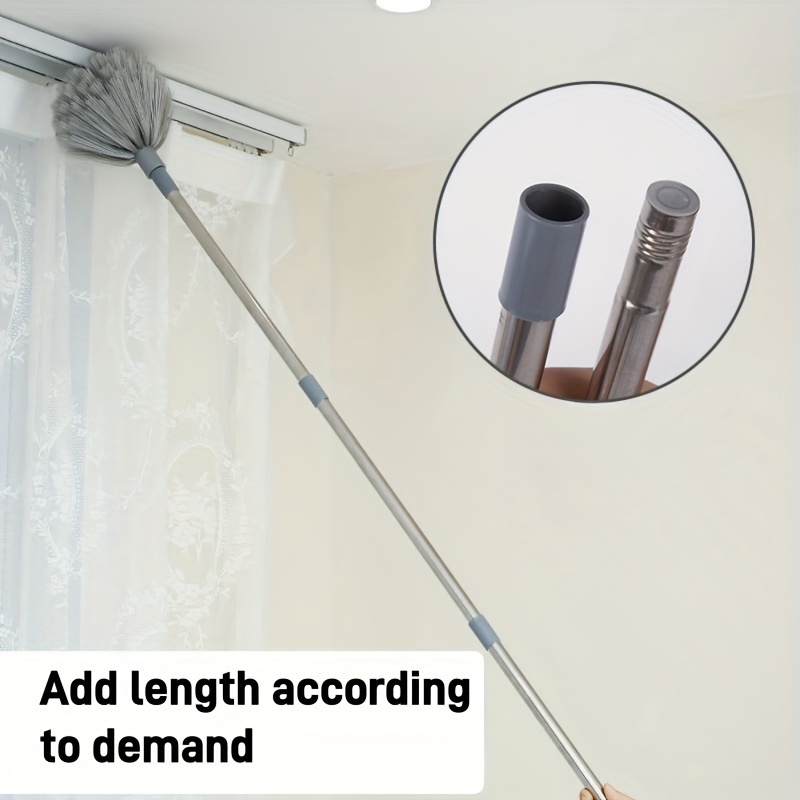 extra long   dusting broom with extendable pole   walls yards home cleaning essential details 1