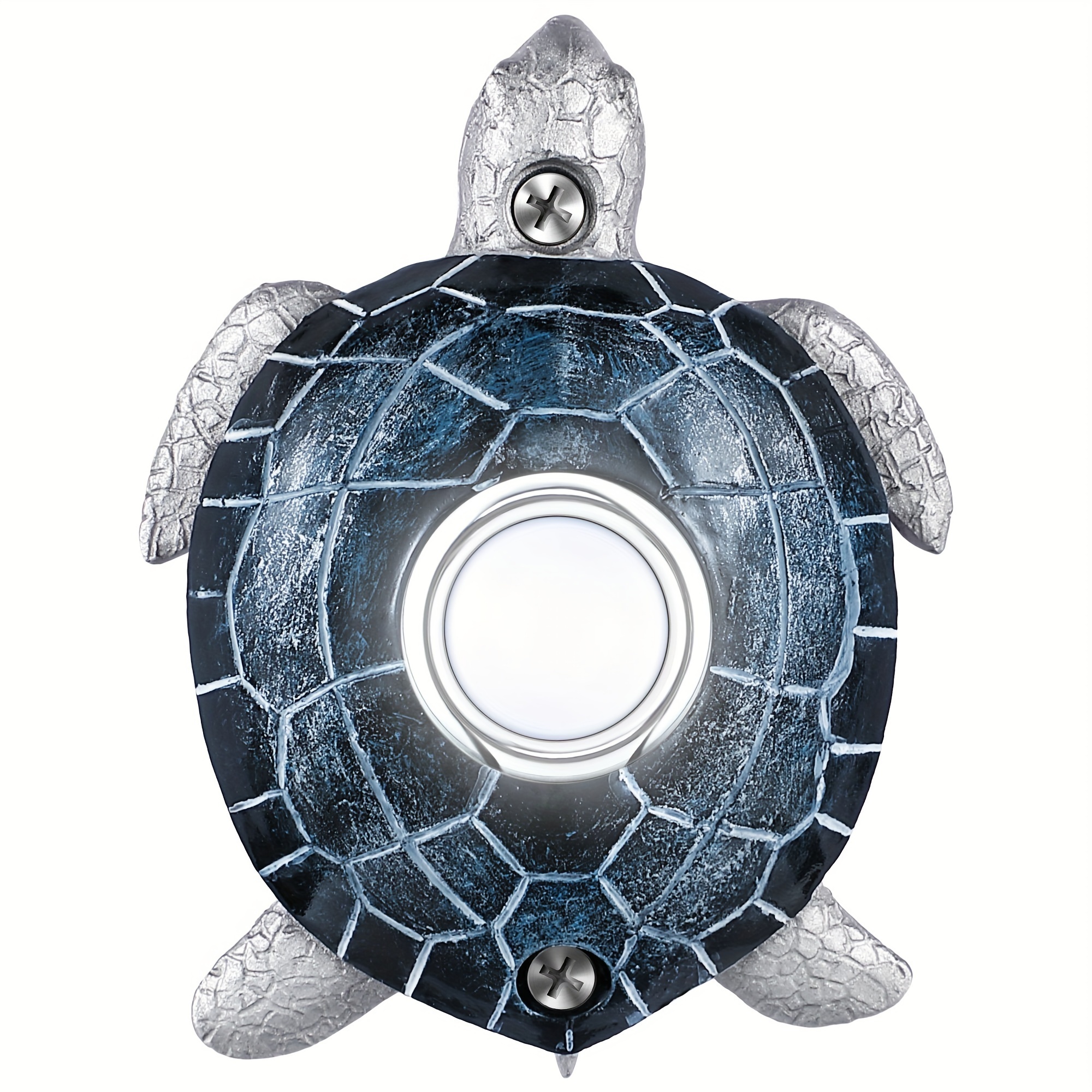 

Ocean-inspired Sea Turtle Led Doorbell Push Button - Heavy-duty Metal, Wall-mounted, Light Switch For Home Decor, Battery-, Turtle Decor