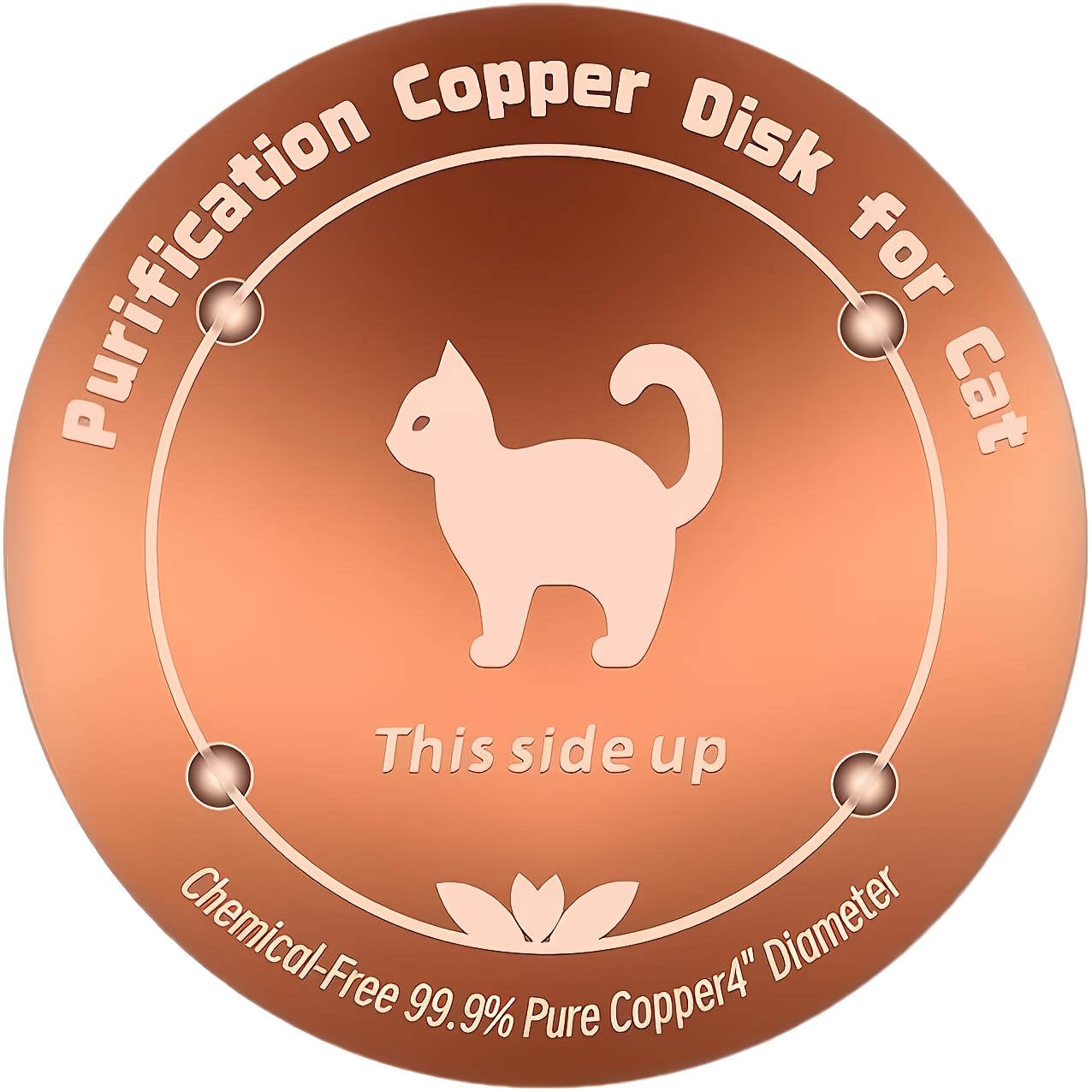 TEMU Disque filtrant en cuivre pour animaux de compagnie avec à support à trois points, cuivre pur à 99,9 %, convient aux chiens, chats, vaches,