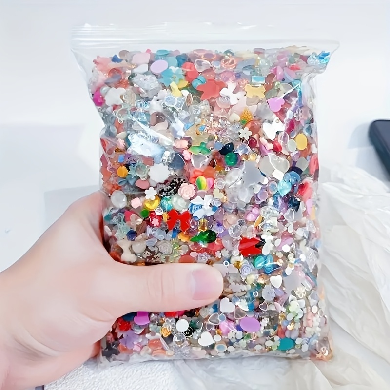 

40g Mixed Color Resin Nail Art Charms, Unscented, Assorted Shapes, For Diy Nail, Foot, And Phone Case Decorations, Ideal Gift