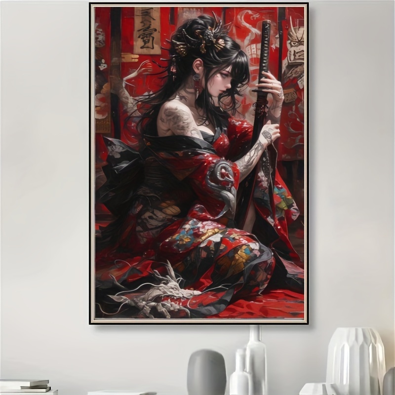 

Round Diamond Painting Kit For Adults And Beginners - Japanese Ninja Theme, Full Drill Acrylic Diamonds Art Craft, Wall Decor Gift 30x40cm (12"x16") Without Frame