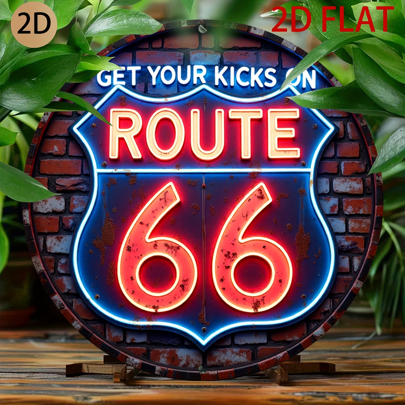 E-shop 2D Neon beleuchtetes Schild Retro Metall Wanddekoration Auto-Thema für Zuhause, Garage oder Café, als Raumdekor