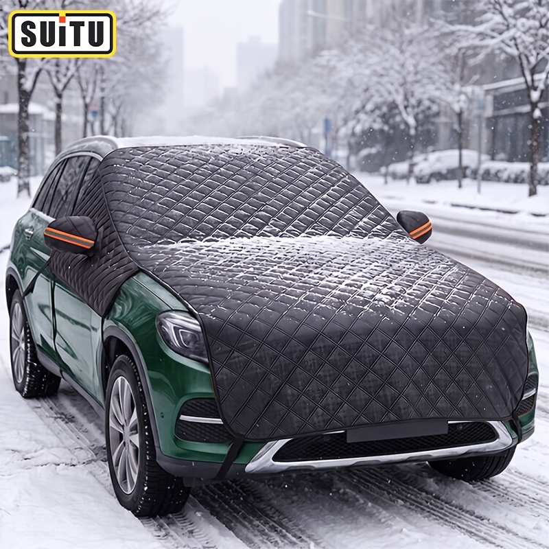 TEMU Full Car Windshield Snow Cover, Windshield Snow , Car Suv Winter Outdoor Parking Protection Cover, Isolating Ice And Snow Contact With Window,