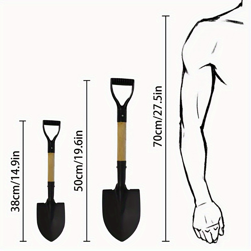 

1pc Hand Shovel For Digging, Garden Shovel With D Grip, Small Metal Shovel For Gardening, Round Garden Shovel For Digging, Wooden Handle