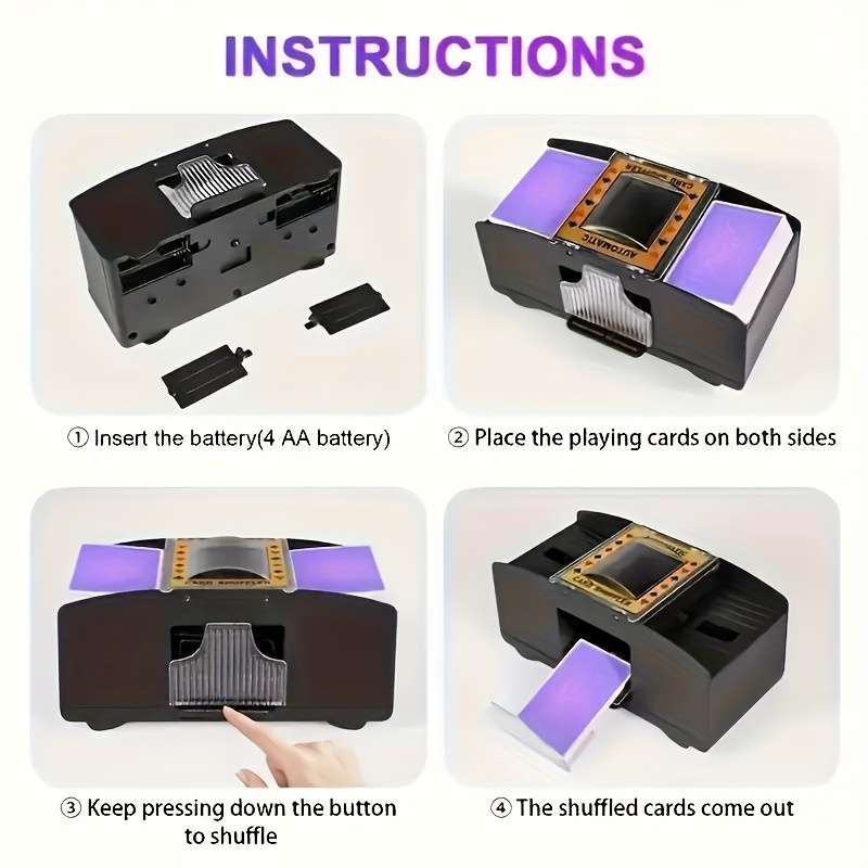 

1pc Electric Card Shuffler - Automatic & Playing Card Mixer For Quick, Smooth - Home Parties And Travel Games