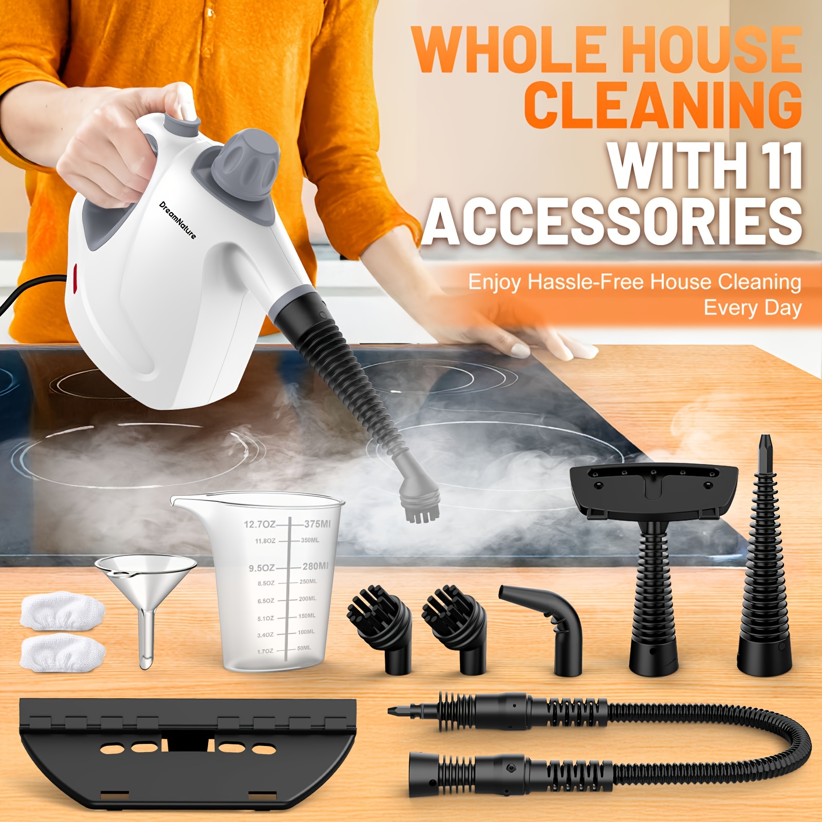 multi surface natural steam cleaner with 12 accessories portable power for home Product details 21