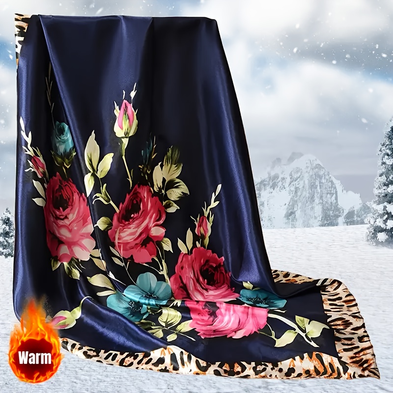 TEMU 1pc 35.43-inch Headscarf, Brand -conditioned Room Scarf, Seasonal Fashionable Handkerchief, Outdoor Travel Shawl, Women's Slim 90*90cm Small
