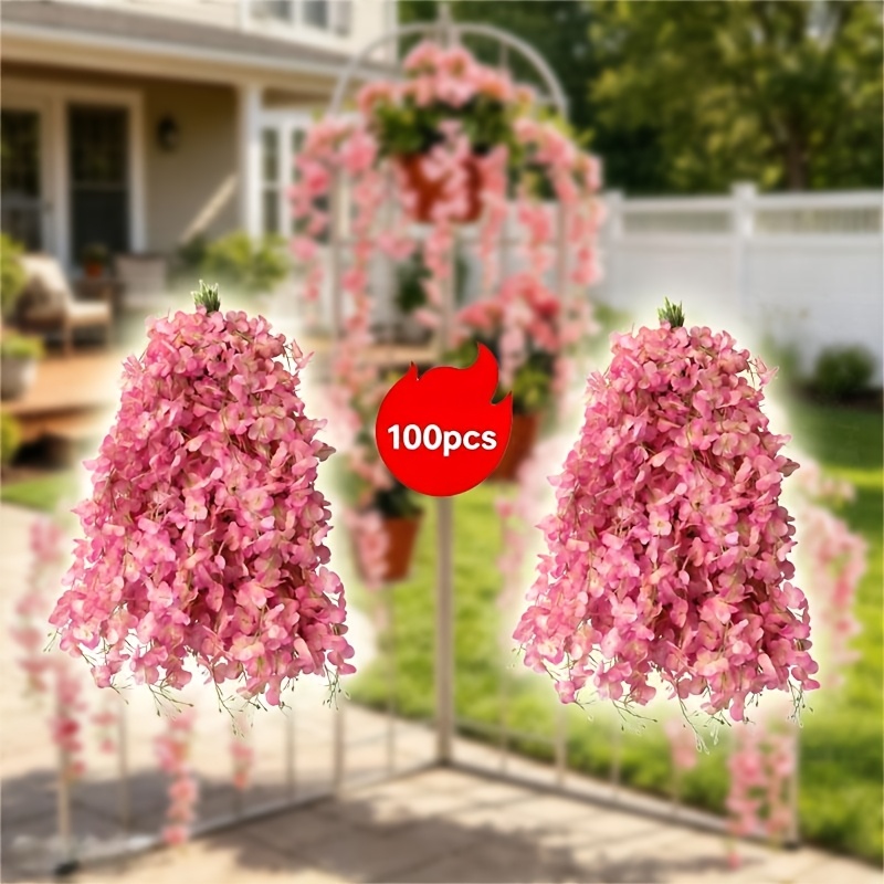 TEMU 100pcs Luxueuses Simulations de , Faux Fleurs Réalistes - Couronnes de , Convient pour Arches de Mariage/ Décorations de Fêtes, Décoration de
