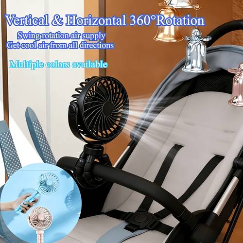 1pc octopus shaking head electric fan usb charging mini handheld fan fast cooling silent high speed portable outdoor fan adjustable three levels multi scene placement