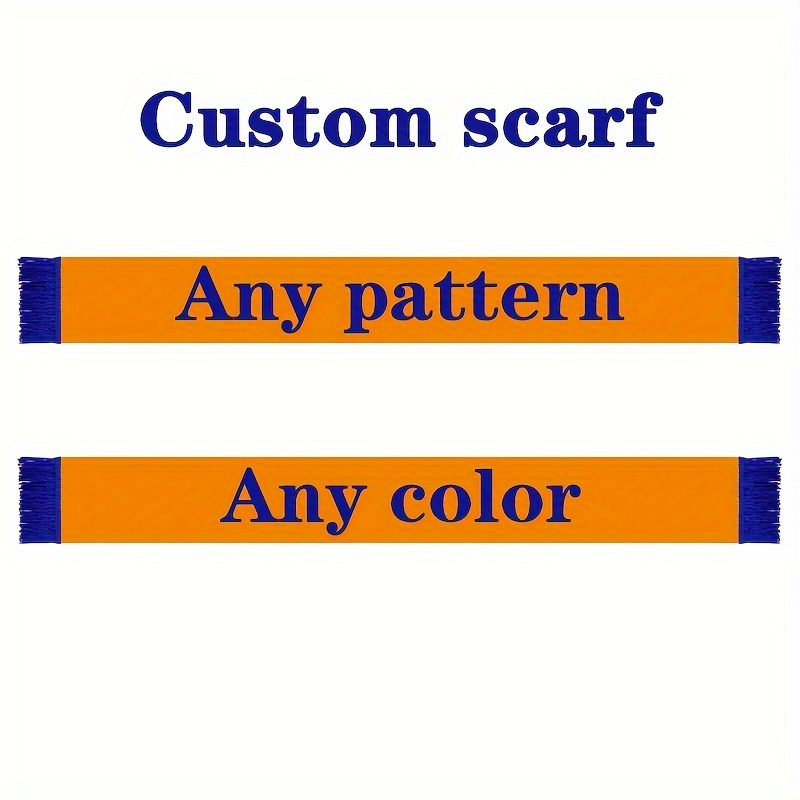 TEMU [ Customization ] 1pc, Customized Scarf 15x150cm, Any Pattern, Polyester Fashion Scarf