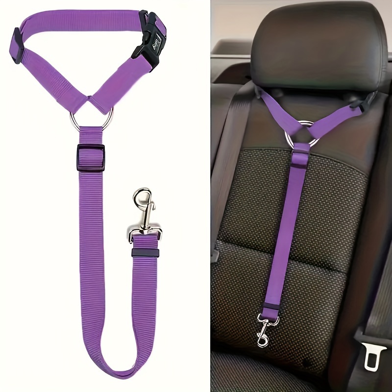 

1pc Adjustable Pet Safety Harness With Nylon Seat Belt , Dog Car Safety Leash, Easy To Clean, With Hand Wash Only, For Dogs And Cats Vehicle Safety