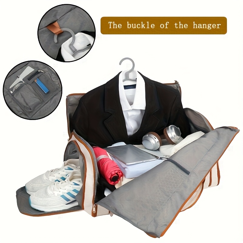 Bolso de viaje de gran capacidad con múltiples bolsillos, estilo empresarial, mochila de viaje, conjunto, bolsa de almacenamiento de ropa separada para seco y húmedo, compartimento para zapatos, doble hombro y mano, diseño para viajes de negocios de otoño e invierno, Navidad, Acción de Gracias, Halloween, ideal para la Navidad, perfecto para Acción de Gracias.