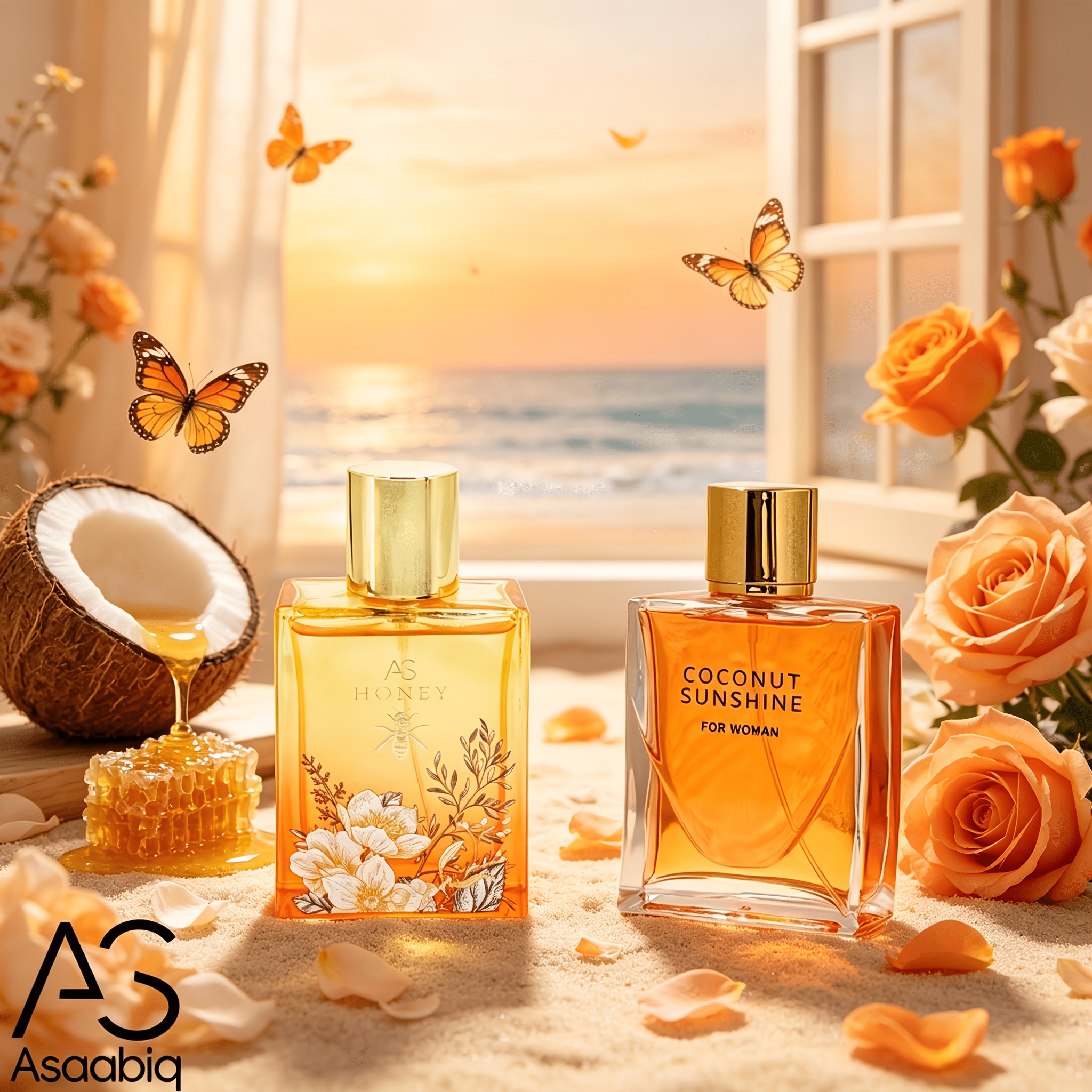 [2pcs Set Yhk5+printed Honey Coconut System Combination] Perfume ( Amber) And ( Gourmand) | Coconut Duo (romantic Gift For Girlfriend | Date/daily/ Gift)