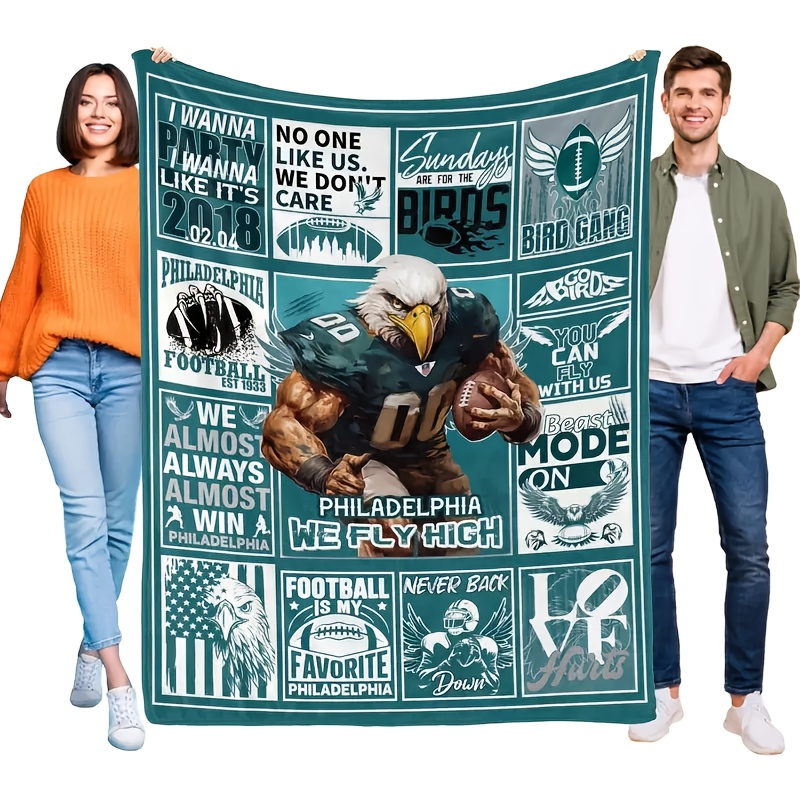 

Philadelphia Football Fleece Blanket 280gsm, Hypoallergenic Flannel Throw For Men, Women, And - Multicolor, Gifts, Football Fans