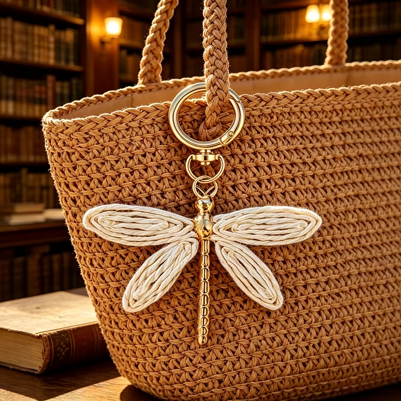 TEMU Llavero de colorida, colgante de de rafia , colgante y elegante de estilo bohemio, llavero tejido a , accesorio colgante de llavero con forma de