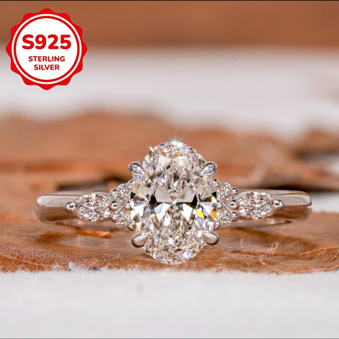 TEMU A Single Piece Of S925 Silver Ring Featuring Synthetic Zirconia, Perfect For Weddings And Engagements, Offering A Stylish And
