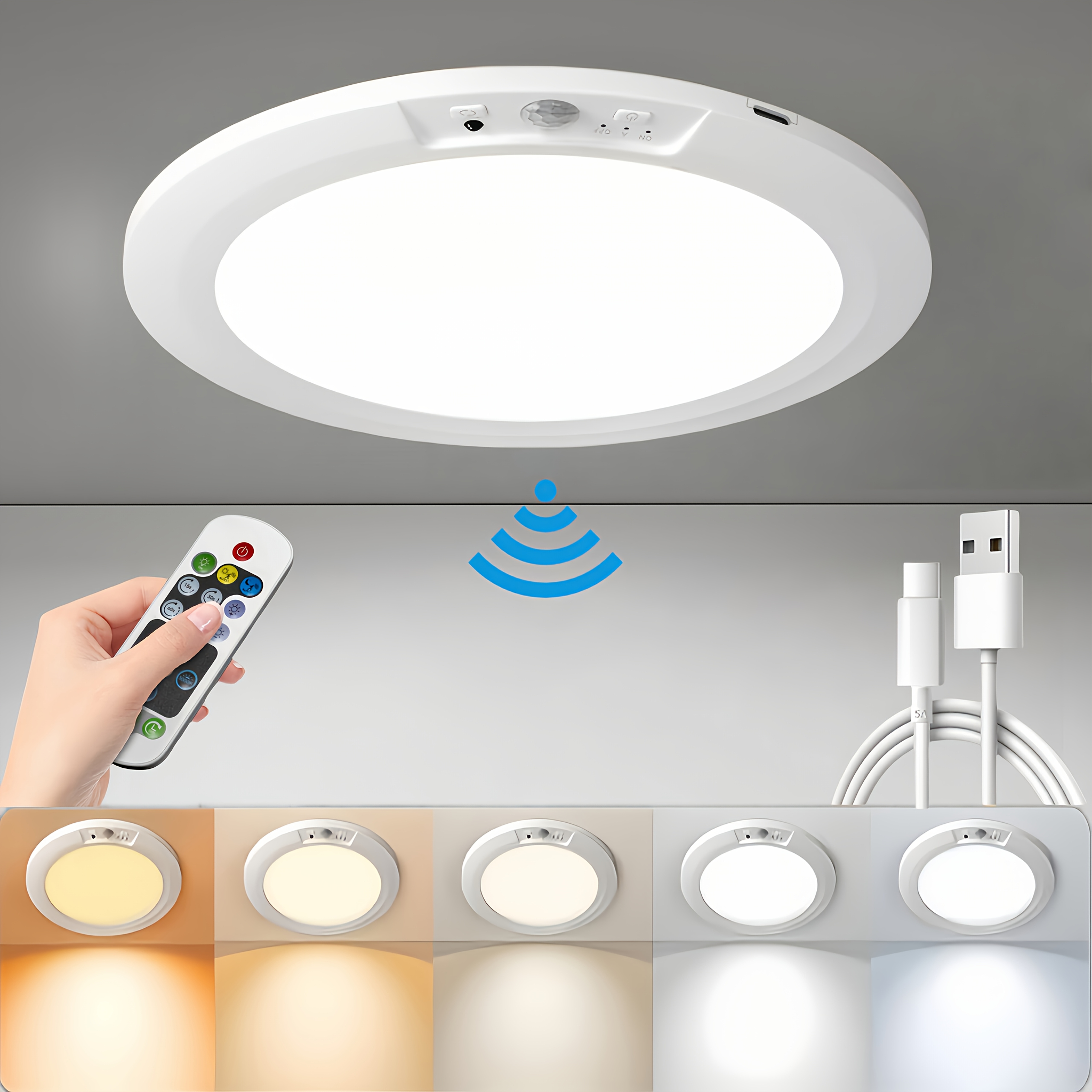 Rechargeable Ceiling Light, Sensor LED Pendant Light