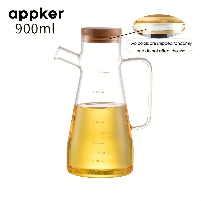 TEMU Bouteille d'assaisonnement -fuites Appker avec échelle de mesure, lavable au lave-vaisselle, distributeur d'huile et de vinaigre rectangulaire,