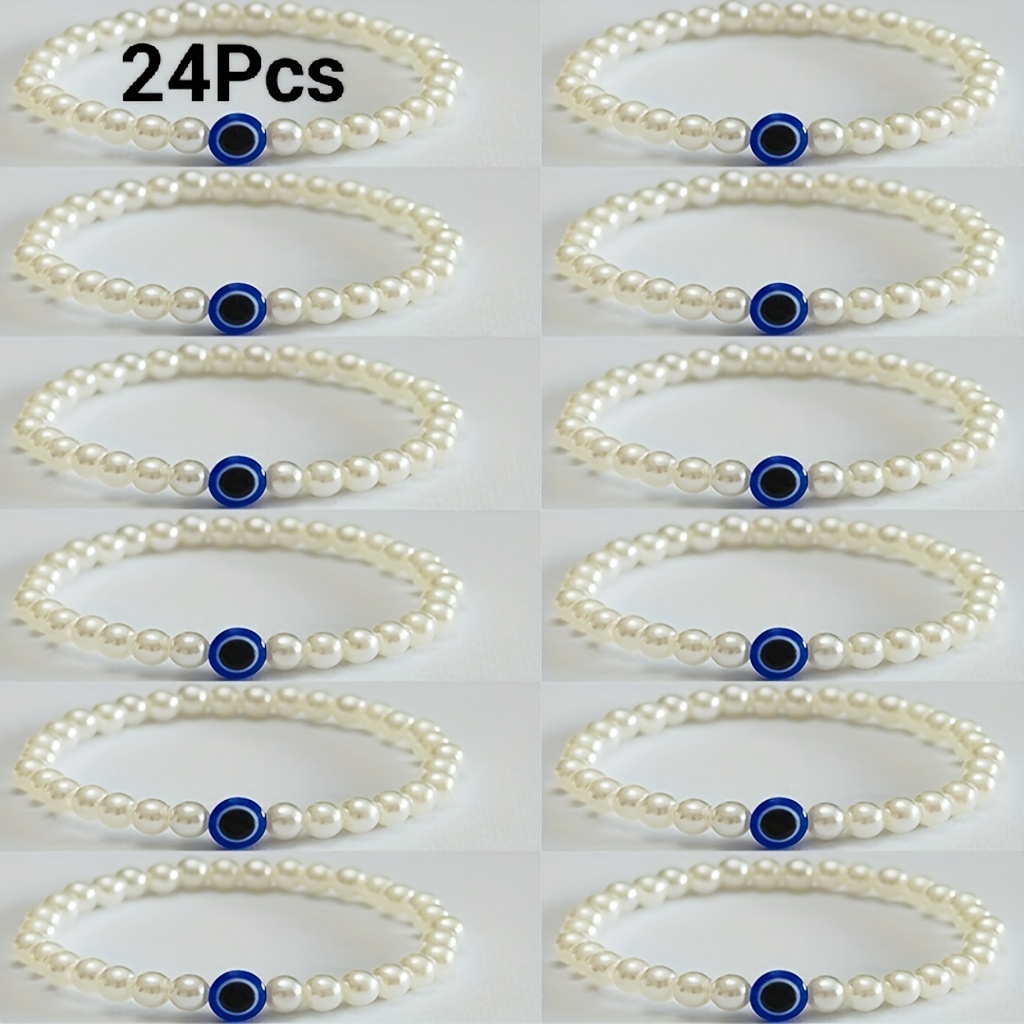 24pcs Evil Eye Luck Bangle Bangle Bracelet Bead Bangle Bangle Bracelet Women's Bangle Bangle Bracelet Set Blue Evil Eye Hand Rope Bangle Bangle Bracelet Gift For , Couples, Family, , Sisters, Lovers