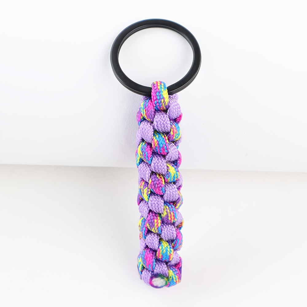 1pc Handmade Braided Rope Keychain For Men - Braided With Umbrella/cute Hanging Decoration, Outdoor/everyday Key Chain, & Fiber Accessory (for Keys, Bags, Hats) - Handmade