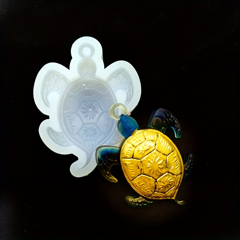 

3d Sea Turtle Silicone Mold For Epoxy Resin Keychains With Hanging Hole - Animal-themed Craft Tool Turtle Resin Molds Keychain Molds For Epoxy Resin