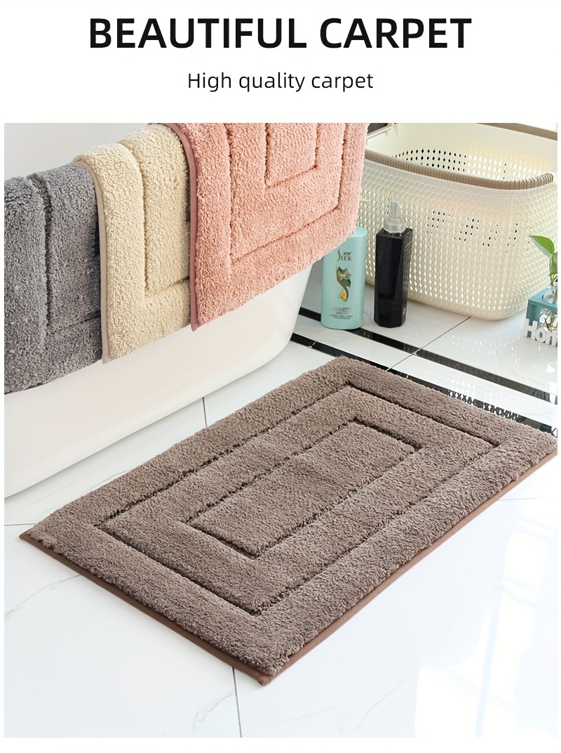 2pcs of ultra soft non slip bathroom carpet   absorbent machine washable durable home decoration floor mat suitable for bathroom bathroom bedroom living room entrance u shaped toilet mat entrance door mat Product details 2