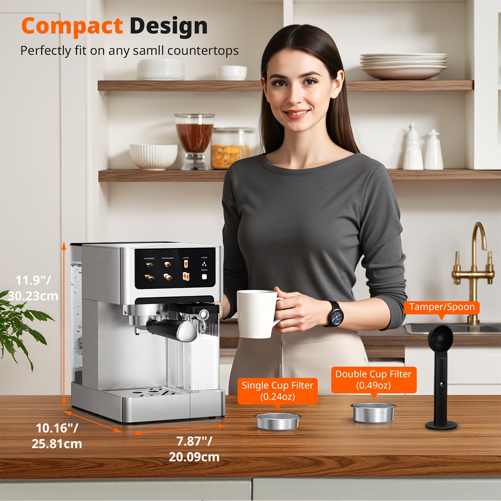 20-bar 3-in-1 espressomachine met automatische melkschuimer