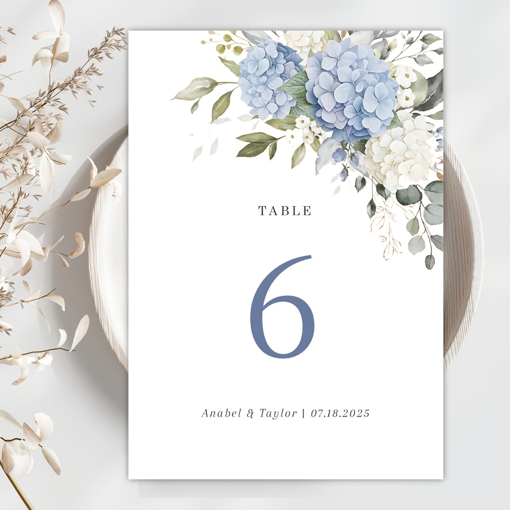 TEMU Customizable Contemporary Minimalist Wedding Table Numbers/personalized Wedding Table Signs Featuring Photos/watercolor Floral Table