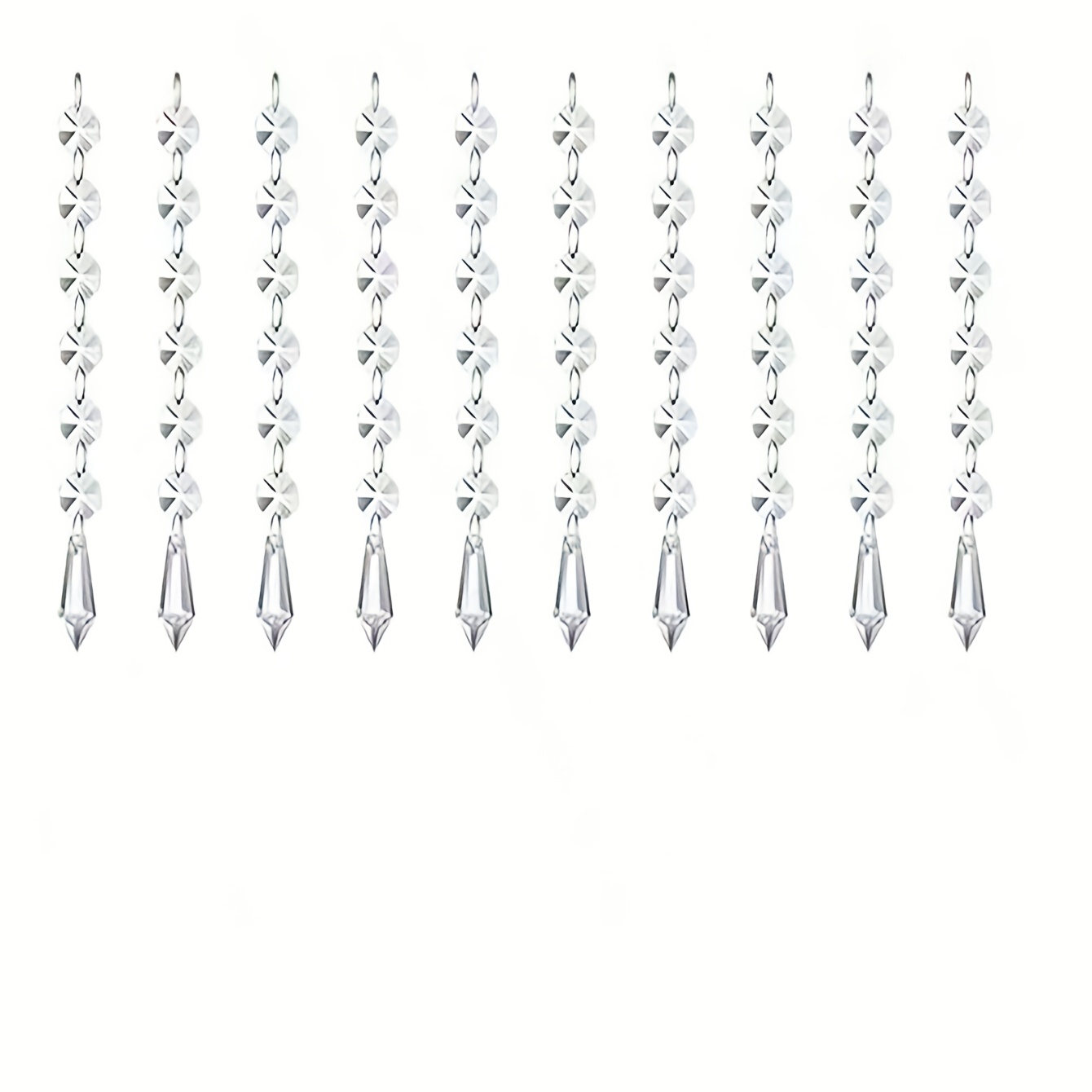 TEMU 2D Plat, 10pcs Suspendus pour Centres de Table, Guirlande de en Acrylique, Perles, Fils, Décorations Prismatiques, Mariage, Fête, Ornement