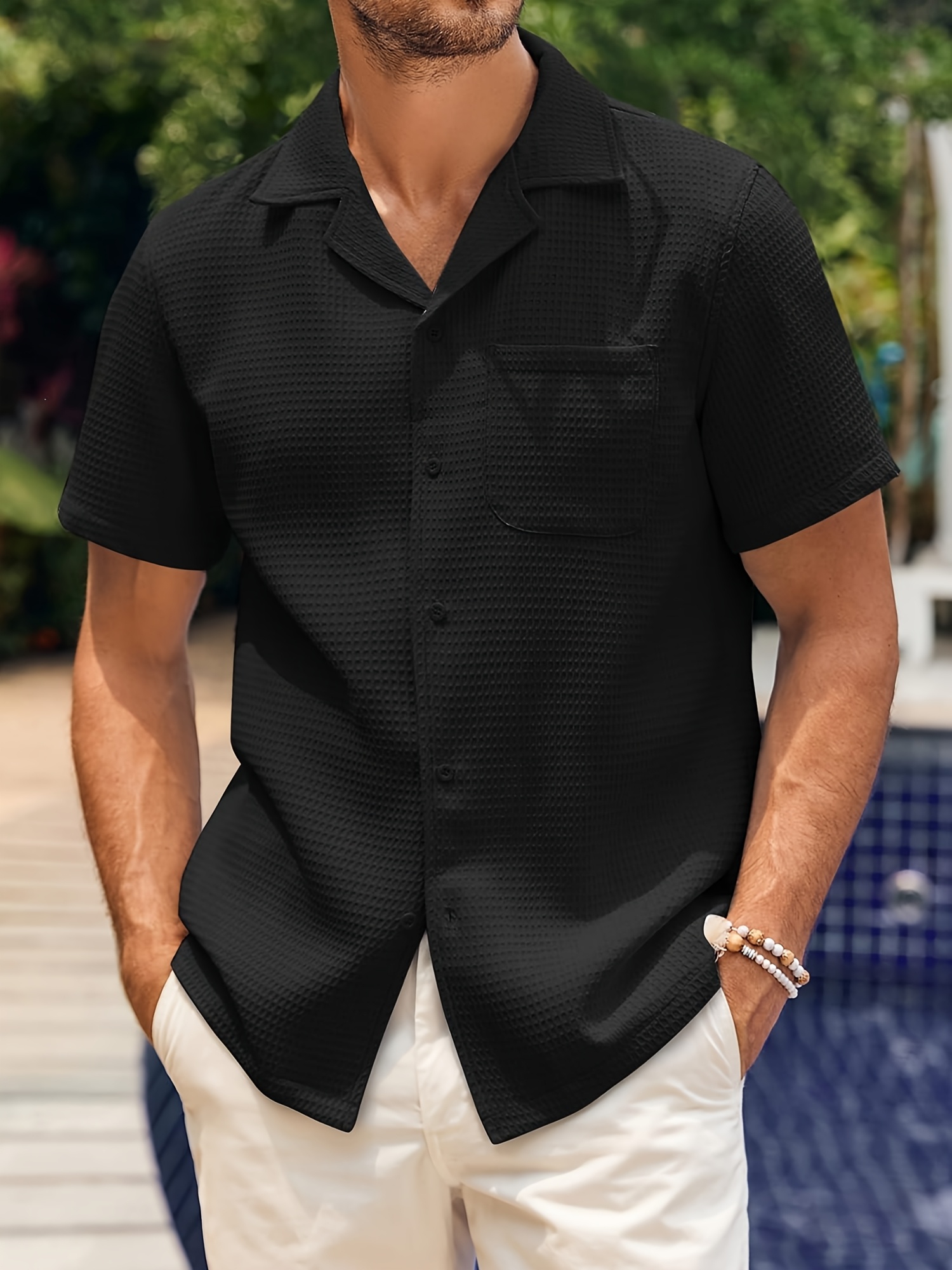 Chemise de pêche Magellan, coupe décontractée homme, manches courtes