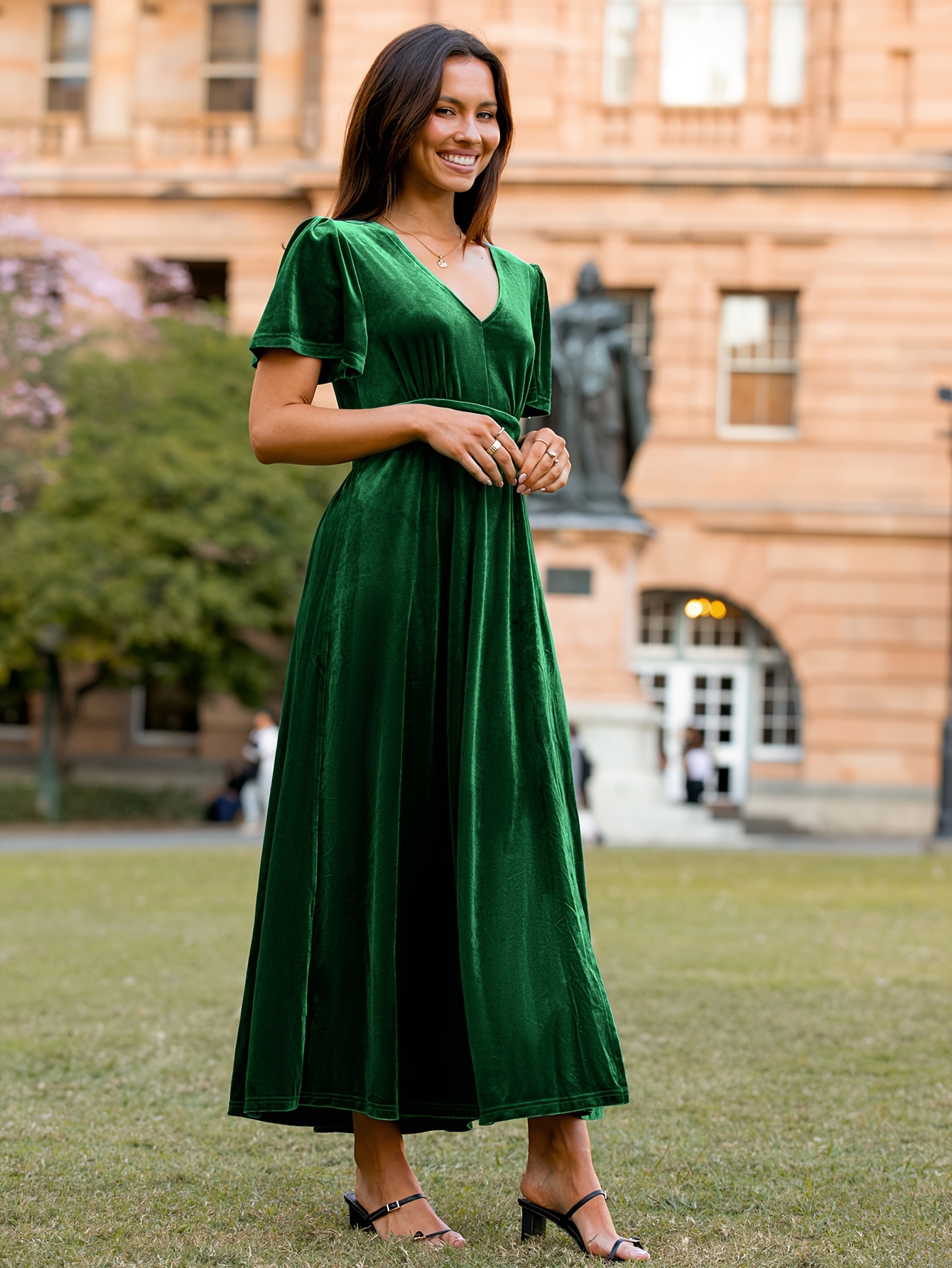 cute cocktail dresses for prom Homecoming Short Party Dress T741 red-carpet Dance Party Kennedy Blue Oakley Bridesmaid Color:Tree & Jingle Bell