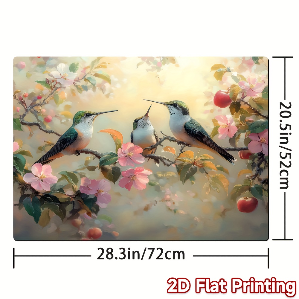 TEMU 1pc, Impression plate bidimensionnelle avec un motif de parmi les fleurs, en polyester. Idéal pour les plaques de cuisson électriques en verre,