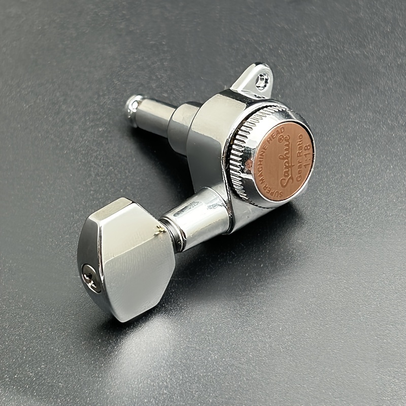 [SAPHUE Guitar Locking Tuners] 6pcs SAPHUE Guitar Locking Tuners - 1:18 Locking Ratio, Hexagonal Handle with Sealed Gear & Cast Housings in Black/Golden/Chrome for Electric/Acoustic Guitars (Includes Mounting Hardware)