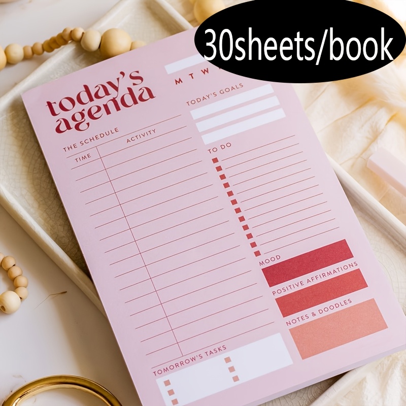 TEMU Agenda non daté de 30 feuilles/livre avec grille d'emploi du temps horaire - Liste de tâches quotidiennes et des tâches, convient aux