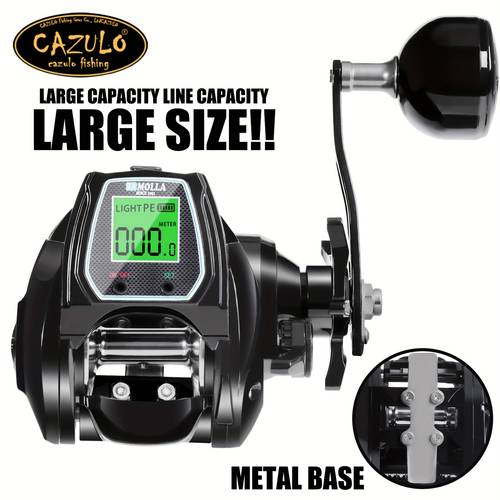 1pc electronic led large screen fishing reel