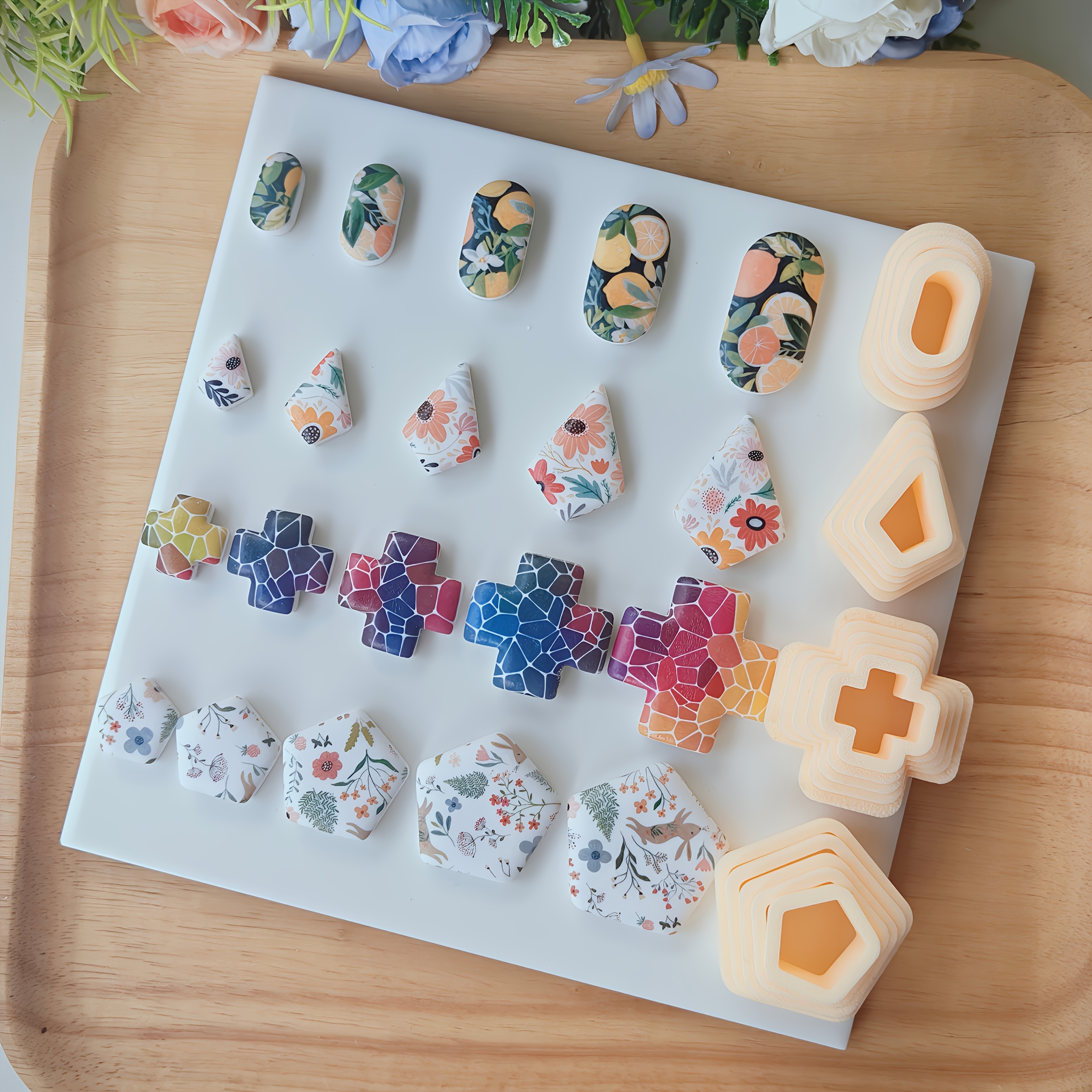 5pcs Geometric Shape Polymer Clay Cutter Set for Earring Making