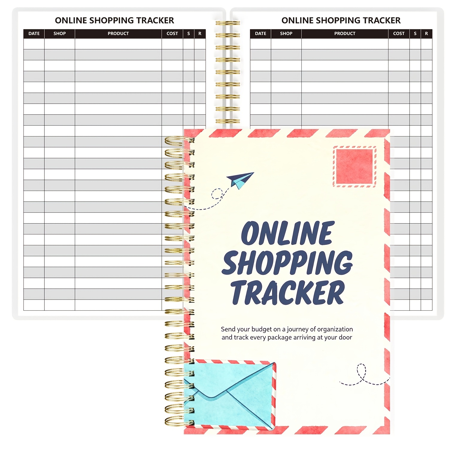 TEMU Online Delivery Book A5 Spiral - -commerce Tracking Journal With Order Monitor & Return , Personal Finance Expense Planner, Purchase Logbook For