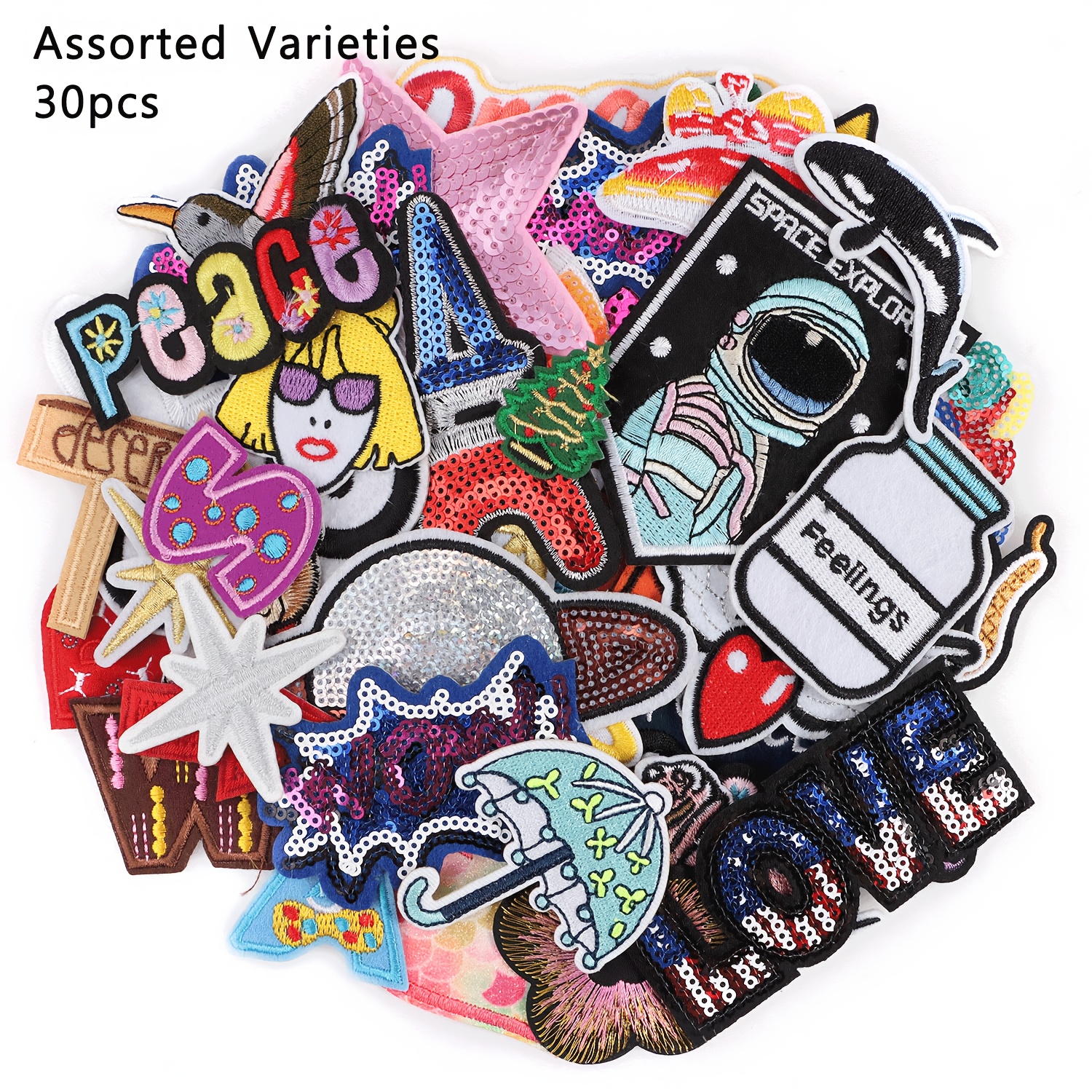 TEMU 30 Random Cloth Patches For Clothes And Bags Decoration Ironing Embroidery Cloth Appliques