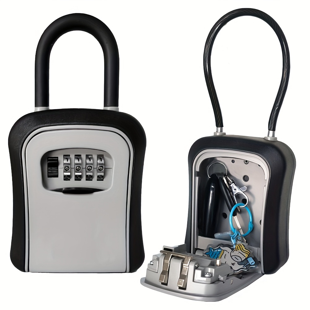 Caja de bloqueo de llave para exterior, caja de seguridad resistente y  duradera para llave de casa, caja de seguridad de 5 llaves de capacidad  para