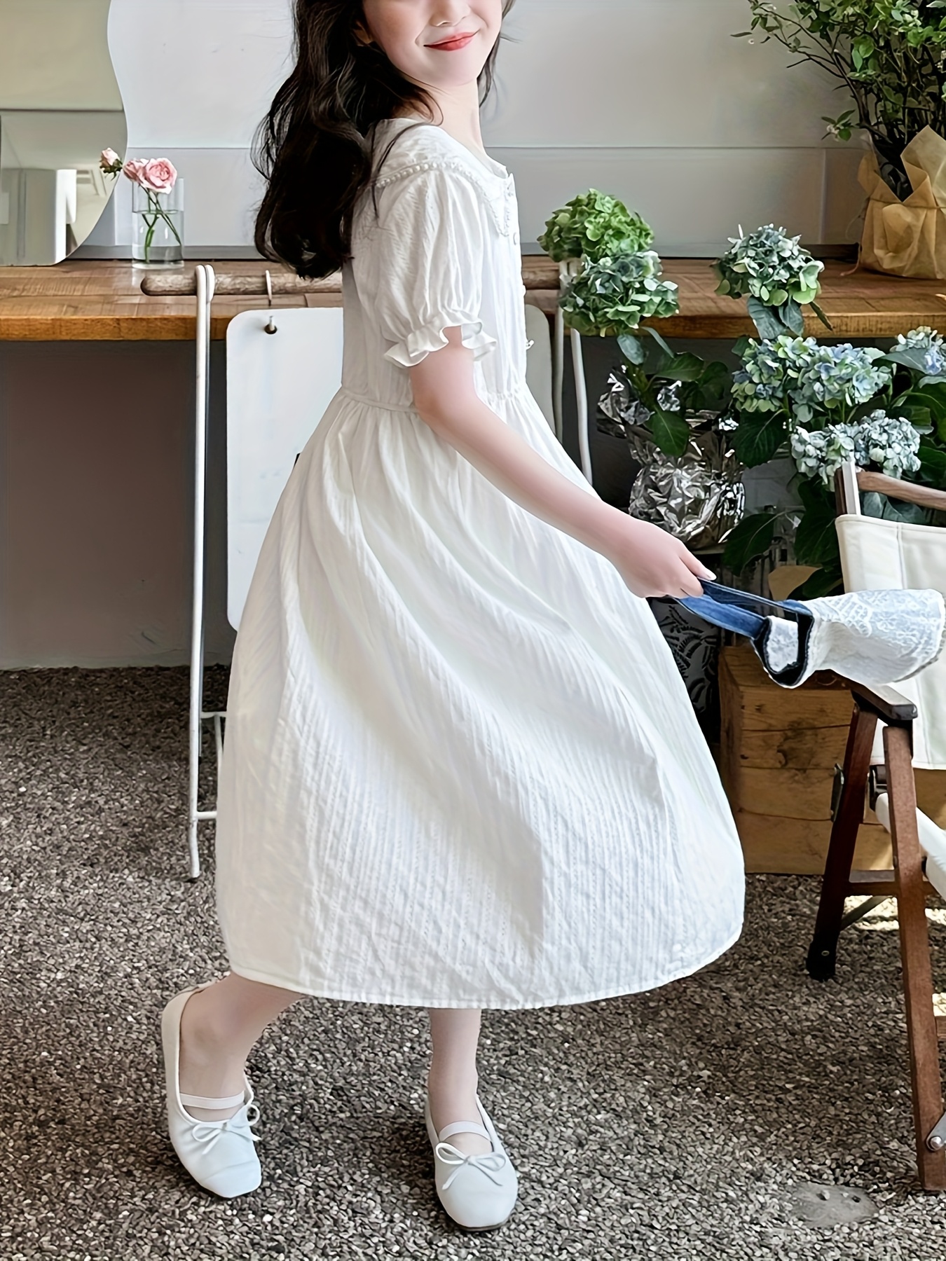 white dress girls Evangeline Frock in White 8 main image 1