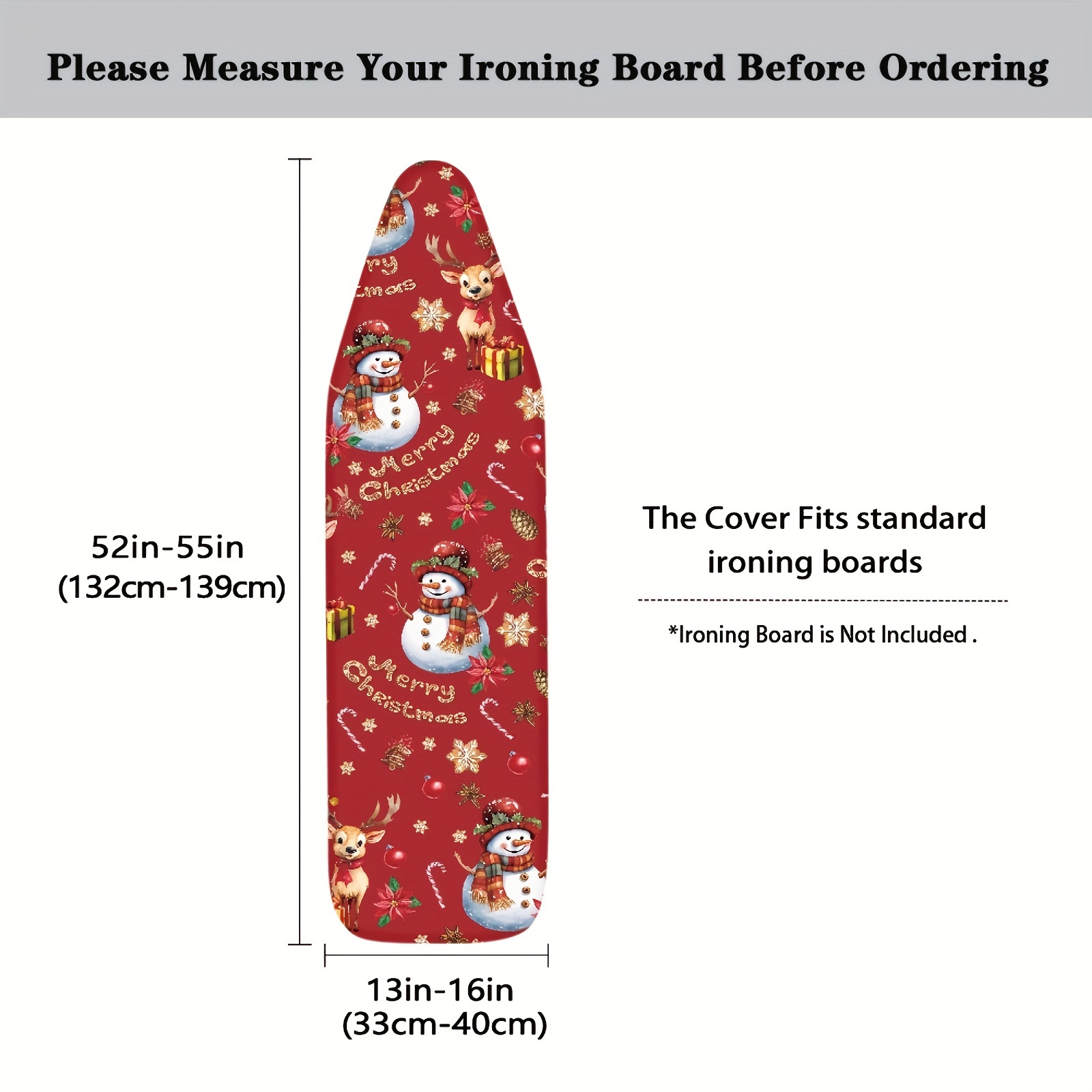 christmas theme ironing board cover set 1 piece   home decor elastic fabric replacement dustproof cover fits standard size ironing boards details 9