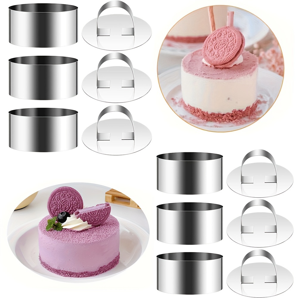 TEMU 1pc, Stainless Steel Mousse Cake Ring Set With - Christmas Baking