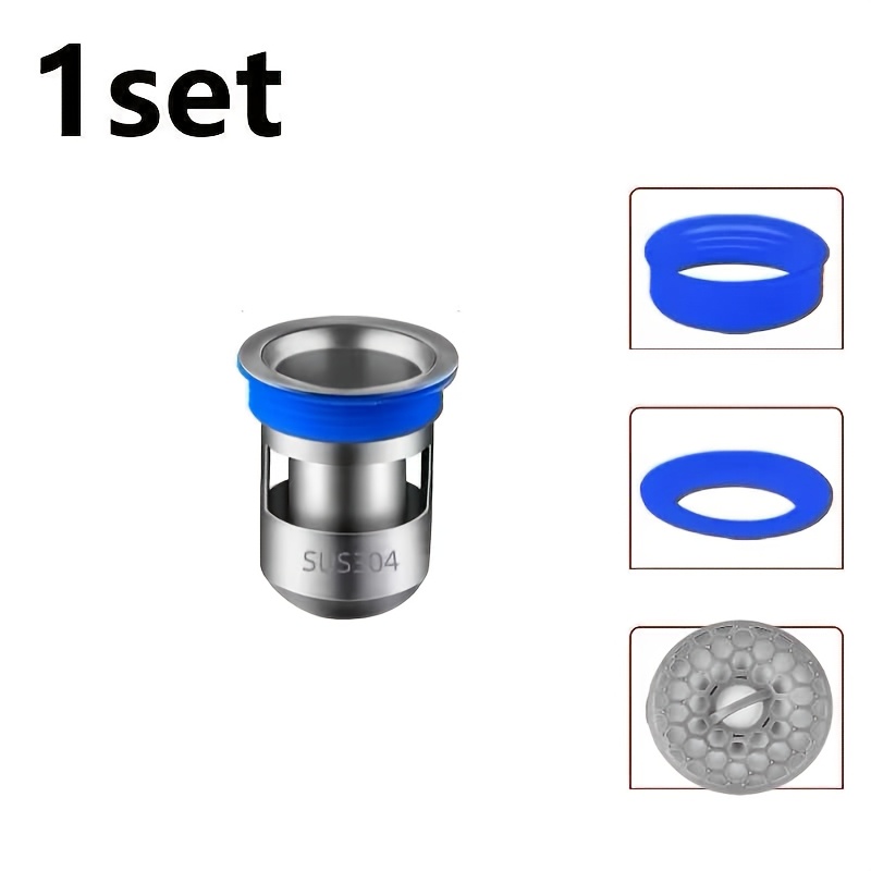 TEMU 1pc Stainless Steel Odor-proof And Insect-proof Backflow Drain Core -drain And Removable Hair/jewelry Catcher, Suitable For Sink, Bathtub,
