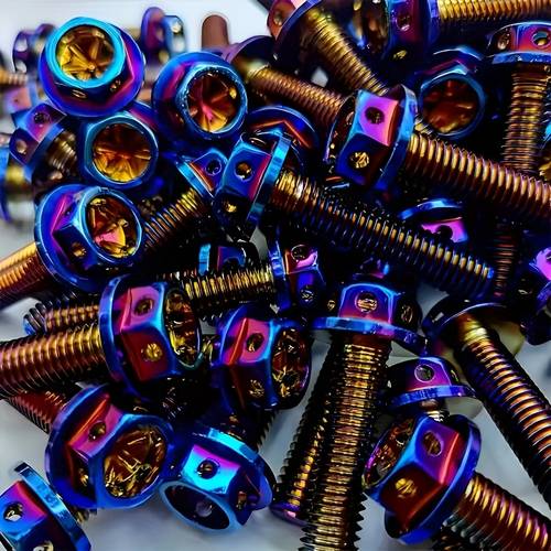 4pcs stainless steel 304 hex socket head cap screws m6 30mm with titanium coating and blue anodized suitable for electric vehicle parts stainless steel screws universal motorcycle accessories
