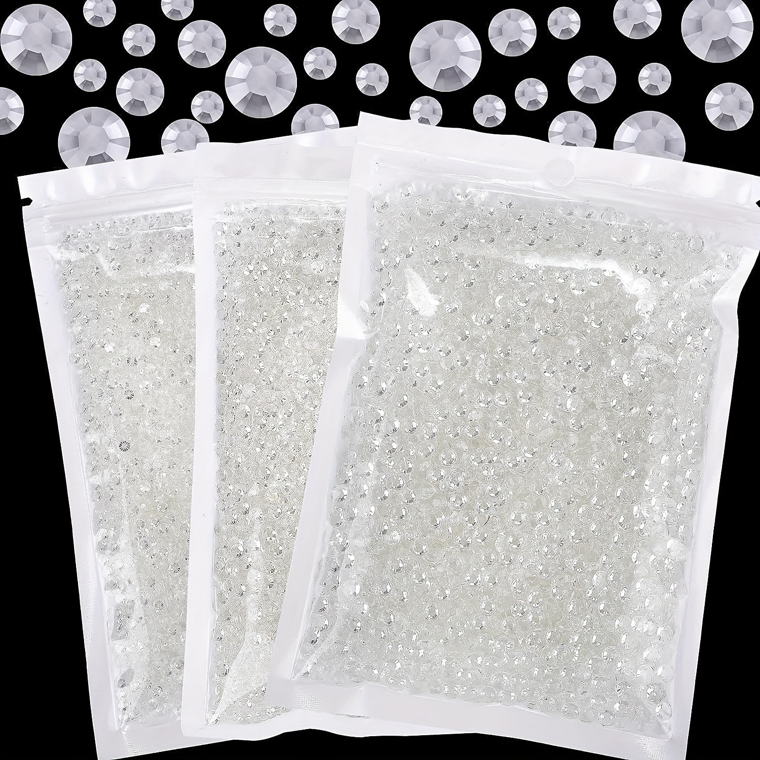 

1500pcs Flatback Rhinestones, Transparent Resin Non-hotfix Stones For , Crafts, Nail Art, Clothing Decoration - Jewelry Making Parts And Accessories